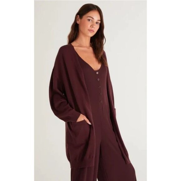 Z Supply Around Town Fig Cozy Lounge Jumpsuit - Picture 9 of 9
